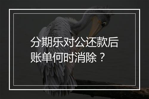 分期乐对公还款后账单何时消除？