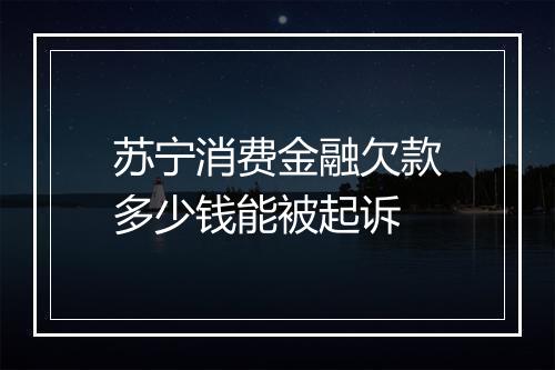苏宁消费金融欠款多少钱能被起诉