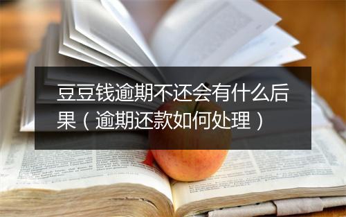 豆豆钱逾期不还会有什么后果（逾期还款如何处理）