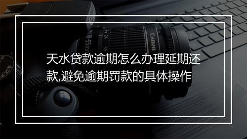 天水贷款逾期怎么办理延期还款,避免逾期罚款的具体操作