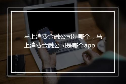 马上消费金融公司是哪个，马上消费金融公司是哪个app