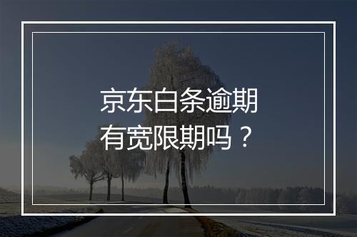 京东白条逾期有宽限期吗？
