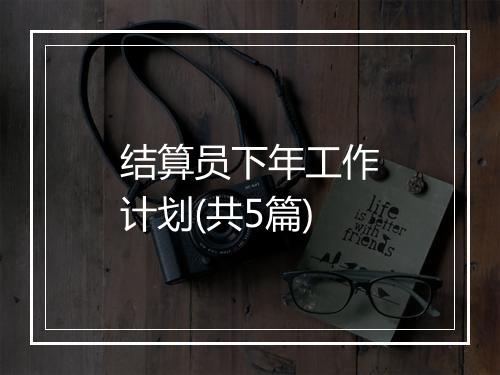 结算员下年工作计划(共5篇)