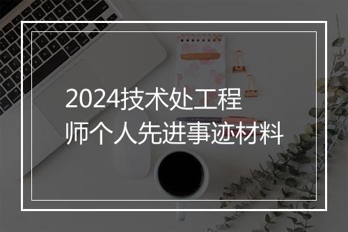 2024技术处工程师个人先进事迹材料