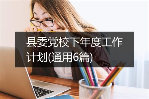 县委党校下年度工作计划(通用6篇)