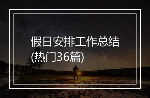 假日安排工作总结(热门36篇)