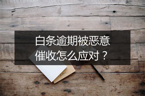 白条逾期被恶意催收怎么应对？