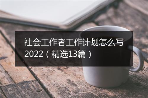 社会工作者工作计划怎么写2022（精选13篇）