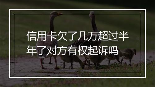 信用卡欠了几万超过半年了对方有权起诉吗