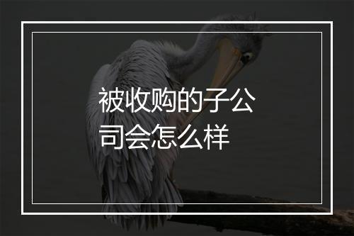 被收购的子公司会怎么样