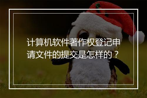 计算机软件著作权登记申请文件的提交是怎样的？