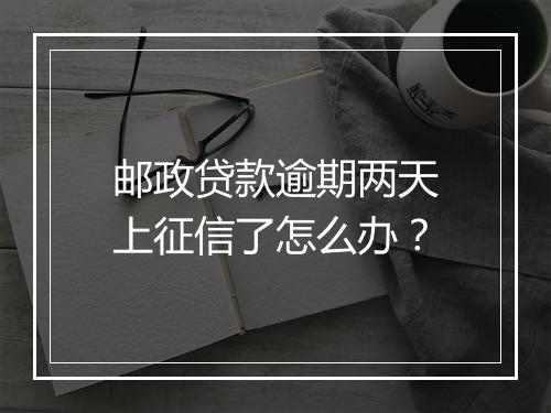 邮政贷款逾期两天上征信了怎么办？