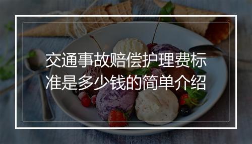交通事故赔偿护理费标准是多少钱的简单介绍