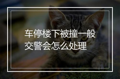 车停楼下被撞一般交警会怎么处理