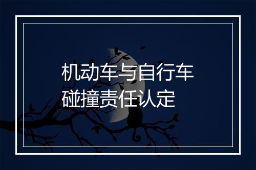 机动车与自行车碰撞责任认定