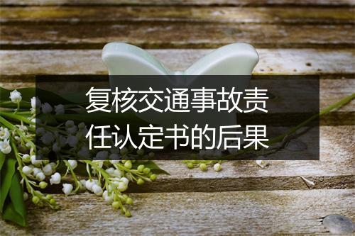 复核交通事故责任认定书的后果