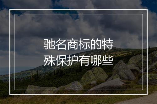 驰名商标的特殊保护有哪些