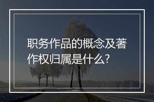 职务作品的概念及著作权归属是什么?
