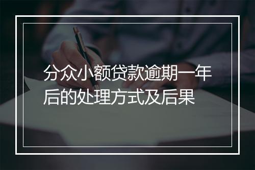 分众小额贷款逾期一年后的处理方式及后果
