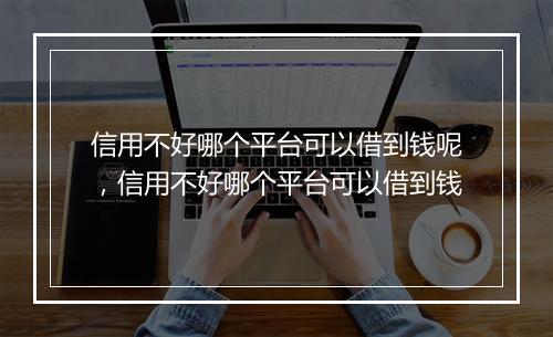 信用不好哪个平台可以借到钱呢，信用不好哪个平台可以借到钱