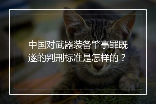 中国对武器装备肇事罪既遂的判刑标准是怎样的？