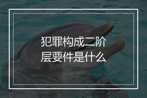 犯罪构成二阶层要件是什么