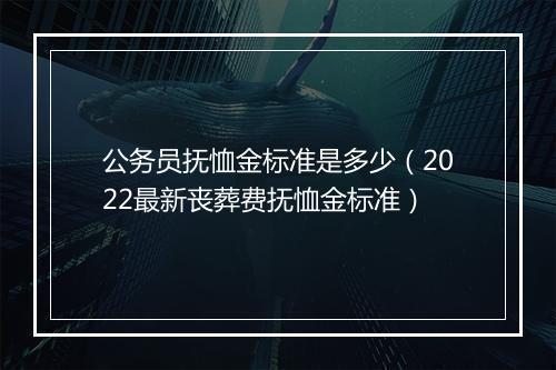 公务员抚恤金标准是多少（2022最新丧葬费抚恤金标准）