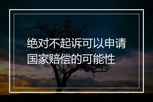 绝对不起诉可以申请国家赔偿的可能性
