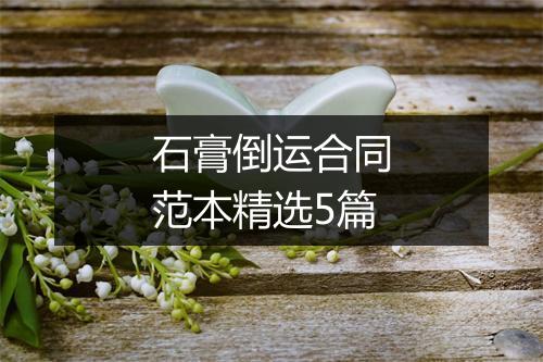 石膏倒运合同范本精选5篇