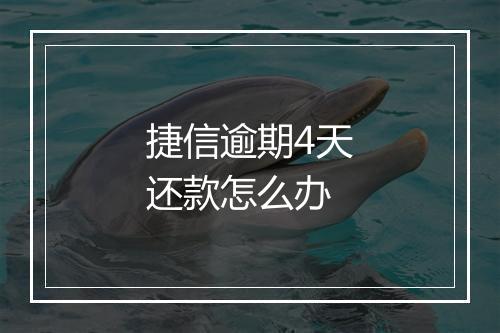捷信逾期4天还款怎么办