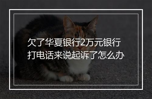 欠了华夏银行2万元银行打电话来说起诉了怎么办