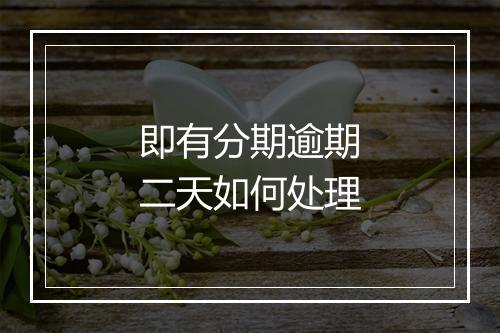 即有分期逾期二天如何处理