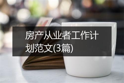 房产从业者工作计划范文(3篇)