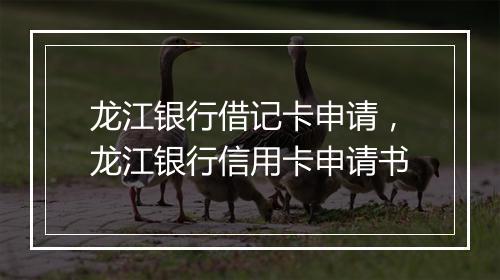 龙江银行借记卡申请，龙江银行信用卡申请书
