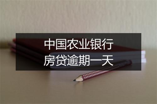 中国农业银行房贷逾期一天