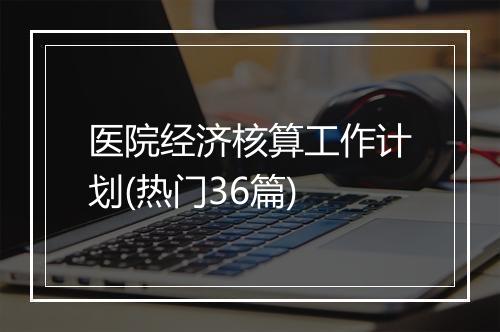 医院经济核算工作计划(热门36篇)