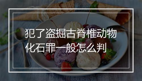犯了盗掘古脊椎动物化石罪一般怎么判