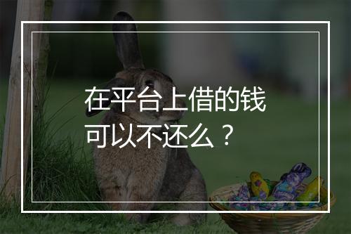 在平台上借的钱可以不还么？