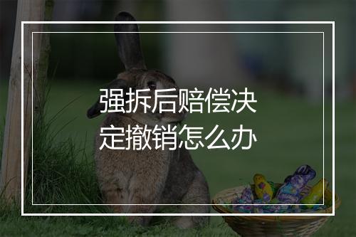 强拆后赔偿决定撤销怎么办