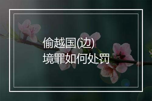 偷越国(边)境罪如何处罚