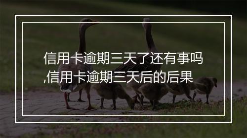 信用卡逾期三天了还有事吗,信用卡逾期三天后的后果