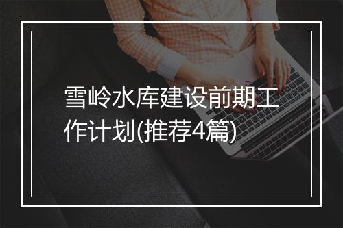 雪岭水库建设前期工作计划(推荐4篇)