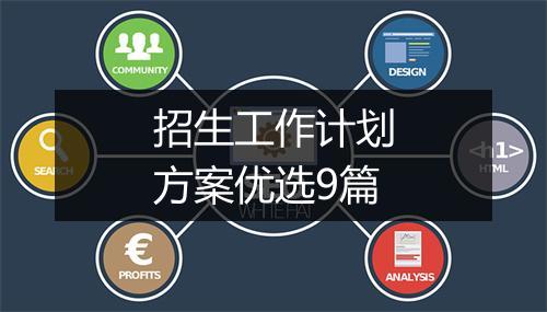 招生工作计划方案优选9篇