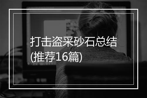 打击盗采砂石总结(推荐16篇)