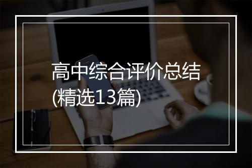 高中综合评价总结(精选13篇)