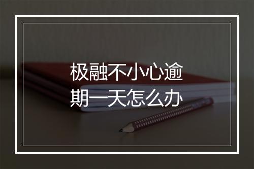 极融不小心逾期一天怎么办