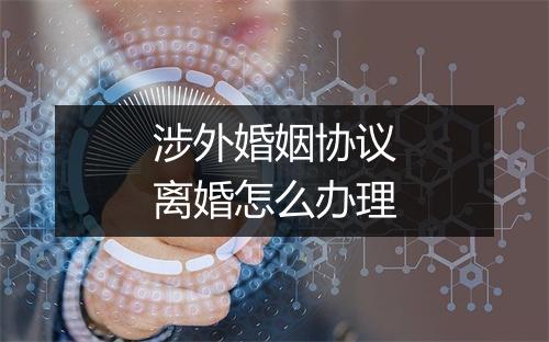 涉外婚姻协议离婚怎么办理