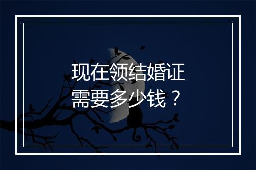 现在领结婚证需要多少钱？