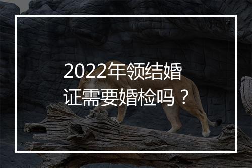 2022年领结婚证需要婚检吗？