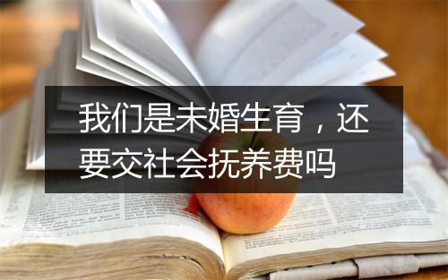 我们是未婚生育，还要交社会抚养费吗
